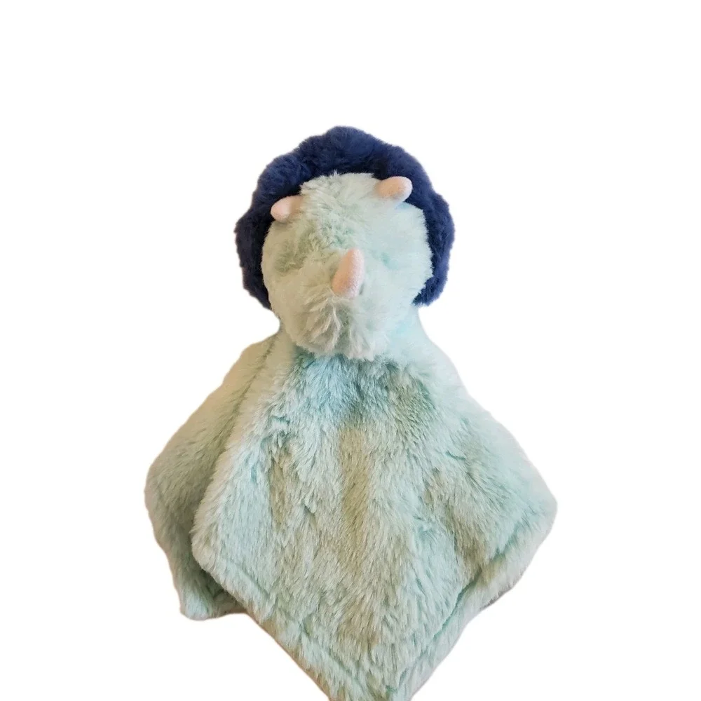 Parents Choice Blue Dino Triceratops Lovey Security Blanket Dinosaur  Baby Plush